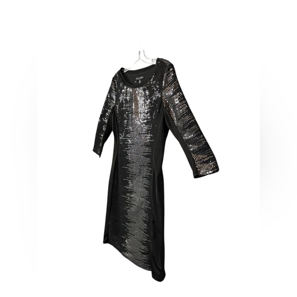 Linea Domani, Elegant Sequin Special Occasion Dress, Small, Black & Silver - Picture 6 of 8
